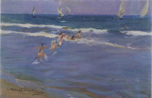 Картина "children in the sea" художника "соролья хоакин"