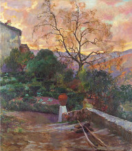 Репродукция картины "garden of spanish farmhouse" художника "соролья хоакин"