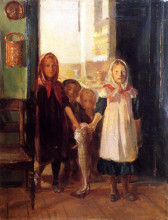 Картина "little girls with a cod" художника "анкер анна"