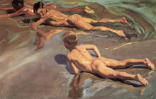 Репродукция картины "children on the beach" художника "соролья хоакин"