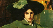 Репродукция картины "maria with hat" художника "соролья хоакин"