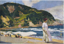 Репродукция картины "maria on the beach, zarauz" художника "соролья хоакин"