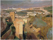 Копия картины "tower of seven, pont alhambra, granada" художника "соролья хоакин"