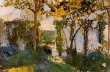 Копия картины "old garden of the alcazar in seville" художника "соролья хоакин"