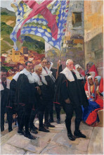 Репродукция картины "navarre, the town council of roncal" художника "соролья хоакин"