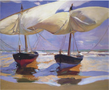 Картина "beached boats" художника "соролья хоакин"