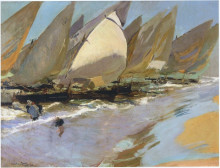 Картина "fishing boats" художника "соролья хоакин"