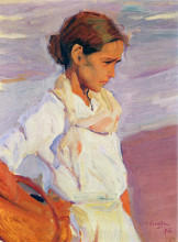 Репродукция картины "fisherwoman from valencia" художника "соролья хоакин"