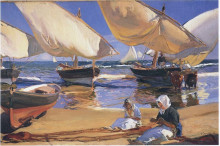 Картина "on the beach at valencia" художника "соролья хоакин"