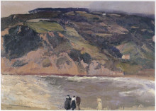 Картина "the breakwater at san sebastian" художника "соролья хоакин"