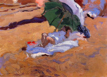Картина "child&#39;s siesta" художника "соролья хоакин"
