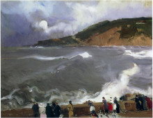 Картина "the breakwater of san sebastian" художника "соролья хоакин"