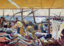 Репродукция картины "the tunny catch" художника "соролья хоакин"
