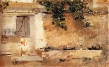 Репродукция картины "farmhouse in valencia" художника "соролья хоакин"