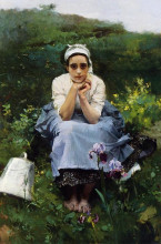 Копия картины "the milkmaid" художника "соролья хоакин"