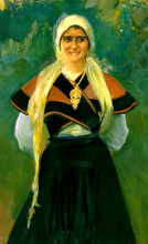 Картина "asturian girl" художника "соролья хоакин"