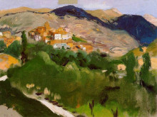 Репродукция картины "mountains at jaca" художника "соролья хоакин"