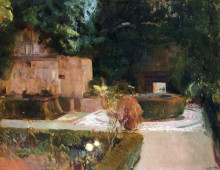 Копия картины "the los adarves gardens, the alhambra, granada" художника "соролья хоакин"