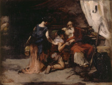 Репродукция картины "the blessing of isaac" художника "соролья хоакин"