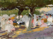Копия картины "under the tamarinds (san sebastian)" художника "соролья хоакин"
