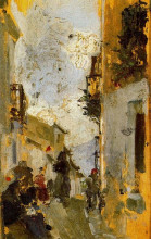 Копия картины "italian street" художника "соролья хоакин"