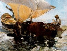 Картина "study for &#39;the comeback of the fisheries&#39;" художника "соролья хоакин"