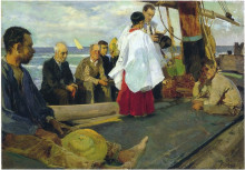 Репродукция картины "blessing the boat" художника "соролья хоакин"