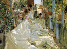 Картина "mending the sail" художника "соролья хоакин"