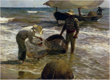 Репродукция картины "valencian fisherman" художника "соролья хоакин"
