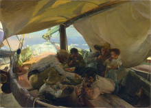 Картина "lunch on the boat" художника "соролья хоакин"