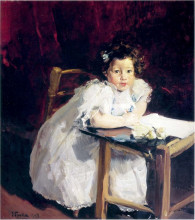 Картина "elena at her desk" художника "соролья хоакин"