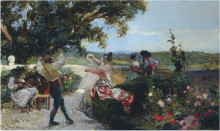 Копия картины "valencian dance in an orange grove" художника "соролья хоакин"