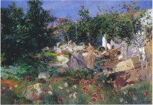 Копия картины "valencian fiesin an orange grove" художника "соролья хоакин"