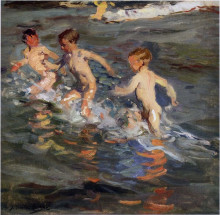 Картина "children at the beach" художника "соролья хоакин"