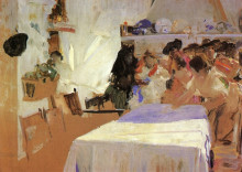 Репродукция картины "the christening" художника "соролья хоакин"
