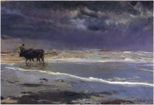 Копия картины "gray day on valencia beach" художника "соролья хоакин"
