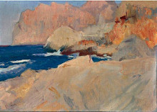 Репродукция картины "calle de st. vicente, mallorca" художника "соролья хоакин"