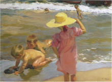Картина "children on the seashore" художника "соролья хоакин"