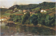 Репродукция картины "asturian landscape" художника "соролья хоакин"