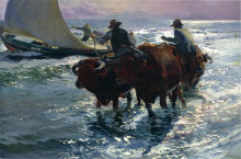 Картина "bulls in the sea" художника "соролья хоакин"