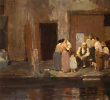 Копия картины "near the blacksmith&#39;s shop" художника "спенсер роберт"