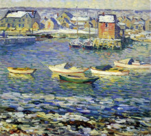 Репродукция картины "rockport, boats in a harbor" художника "спенсер роберт"