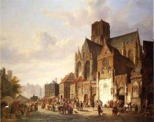 Репродукция картины "view of montelspran" художника "спрингер корнелис"