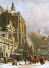 Репродукция картины "st. michael church in zwolle" художника "спрингер корнелис"