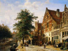 Репродукция картины "zuiderhavendijk, enkhuizen" художника "спрингер корнелис"