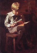 Копия картины "boy reading: ned anshutz" художника "аншутц томас поллок"