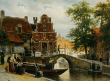 Картина "a view of franeker with the zakkendragershuisje" художника "спрингер корнелис"