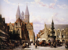 Копия картины "altstadtmarkt in brunswijk" художника "спрингер корнелис"