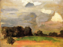 Картина "landscape with grey sky" художника "аншутц томас поллок"