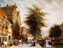 Картина "lombard voorburgwal amsterdam" художника "спрингер корнелис"